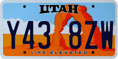 UT license plate Y438ZW