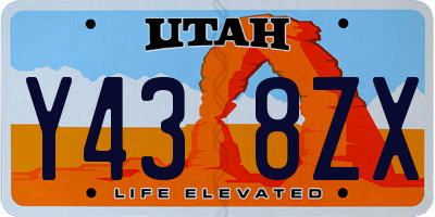 UT license plate Y438ZX