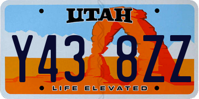 UT license plate Y438ZZ