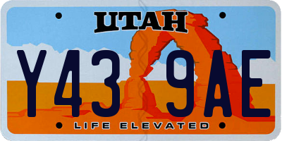UT license plate Y439AE