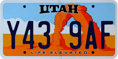 UT license plate Y439AF