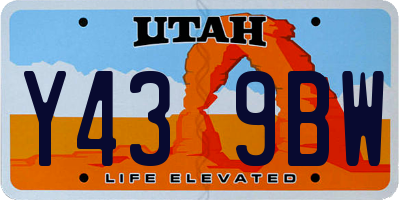 UT license plate Y439BW