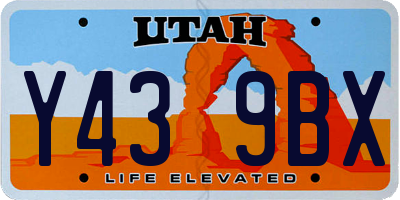 UT license plate Y439BX