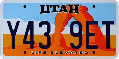 UT license plate Y439ET
