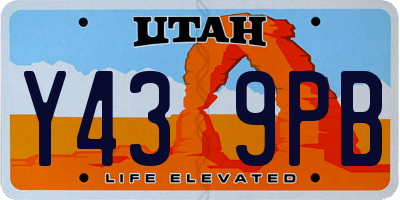 UT license plate Y439PB