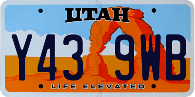 UT license plate Y439WB