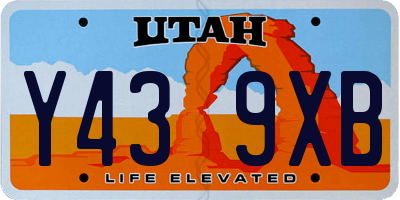 UT license plate Y439XB