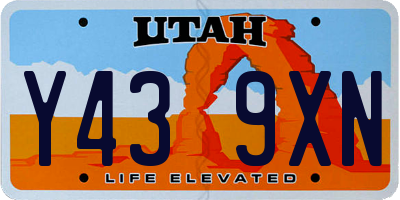 UT license plate Y439XN
