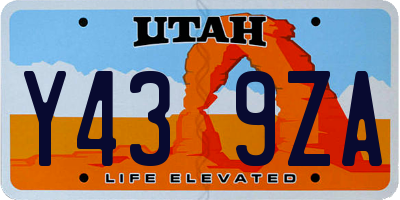 UT license plate Y439ZA