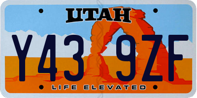 UT license plate Y439ZF