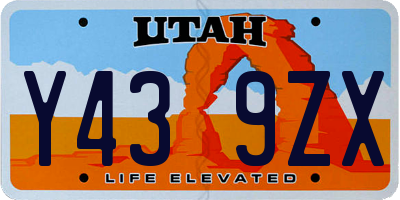 UT license plate Y439ZX