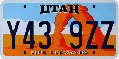 UT license plate Y439ZZ