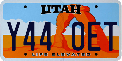 UT license plate Y440ET