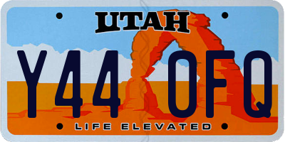 UT license plate Y440FQ