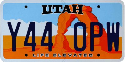 UT license plate Y440PW