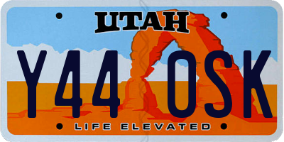 UT license plate Y440SK