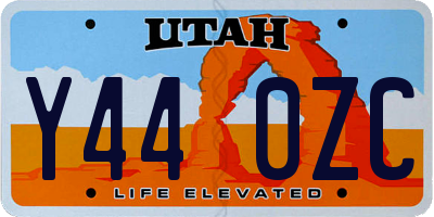 UT license plate Y440ZC