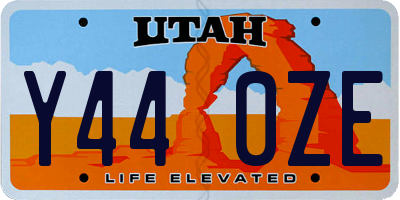 UT license plate Y440ZE