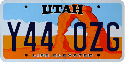UT license plate Y440ZG