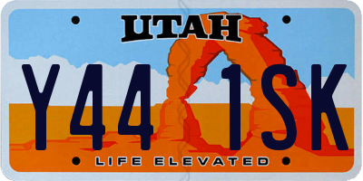 UT license plate Y441SK