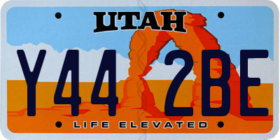 UT license plate Y442BE