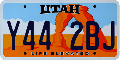 UT license plate Y442BJ