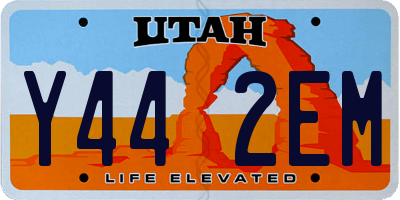 UT license plate Y442EM