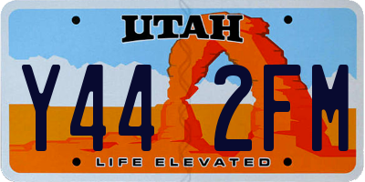 UT license plate Y442FM