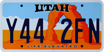 UT license plate Y442FN