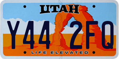 UT license plate Y442FQ