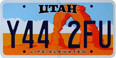 UT license plate Y442FU