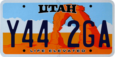 UT license plate Y442GA