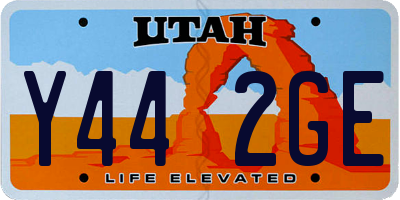 UT license plate Y442GE