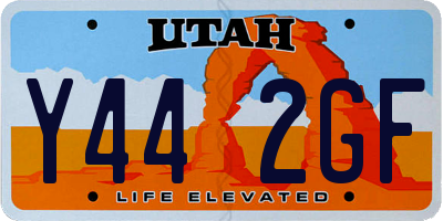 UT license plate Y442GF