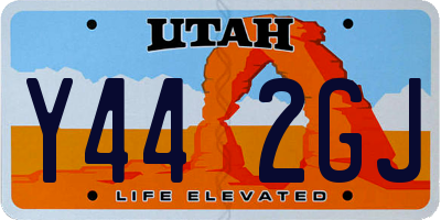 UT license plate Y442GJ