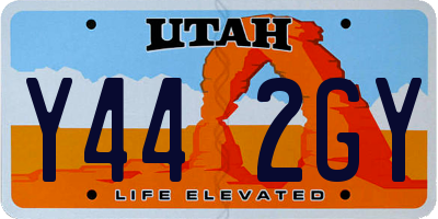 UT license plate Y442GY