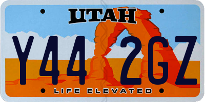 UT license plate Y442GZ