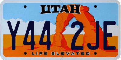 UT license plate Y442JE