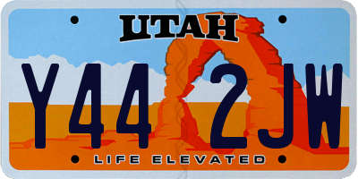 UT license plate Y442JW