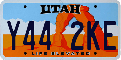 UT license plate Y442KE