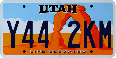 UT license plate Y442KM
