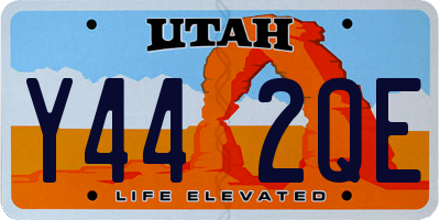 UT license plate Y442QE