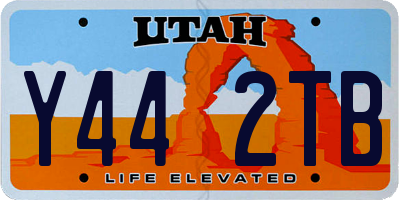 UT license plate Y442TB
