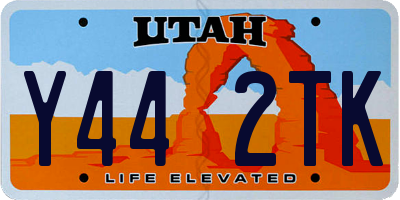 UT license plate Y442TK