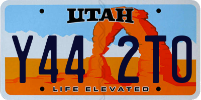 UT license plate Y442TO