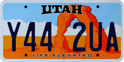 UT license plate Y442UA