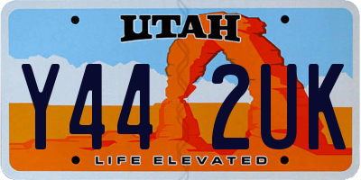 UT license plate Y442UK