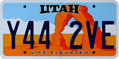 UT license plate Y442VE