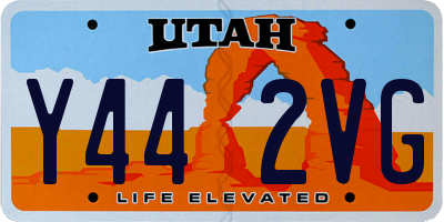 UT license plate Y442VG