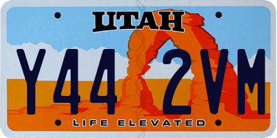 UT license plate Y442VM
